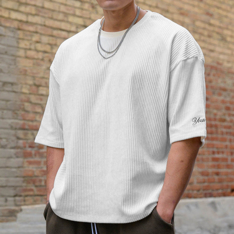 Herrer bomulds T-shirt med struktureret design og afslappet pasform Stilla