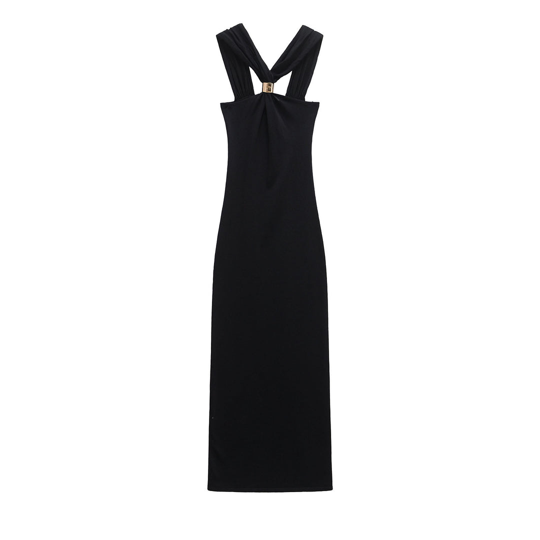 Femme Elegante Maxi Kjole med Unik Ryg Design Stilla