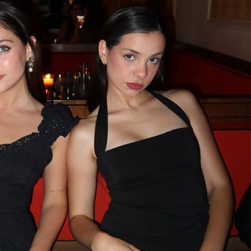 Dame Crop-Top med halterneck og elegant pasform Skovae