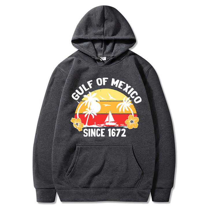 Dame hoodie med kreativt strandmotiver og højkvalitetsstof Skovae