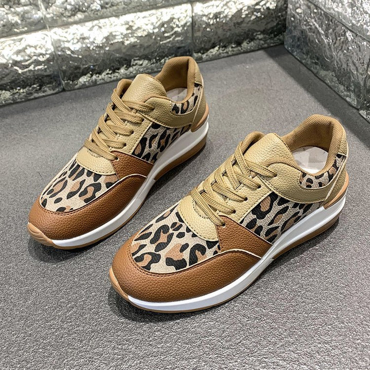 Dame moderigtige sneakers med dyremønster og polstret sål Stilla