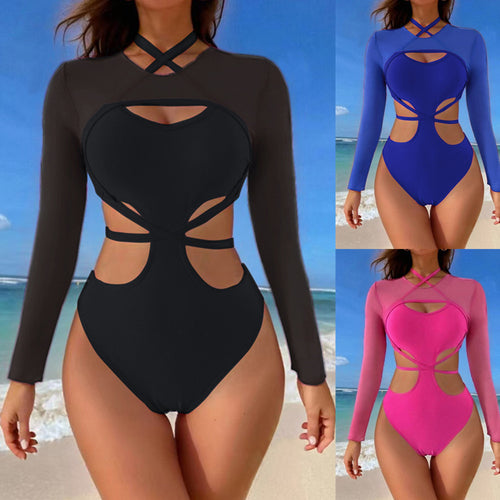 Dame Sporty Tankini-sæt med gennemsigtigt top og moderne snit Skovae