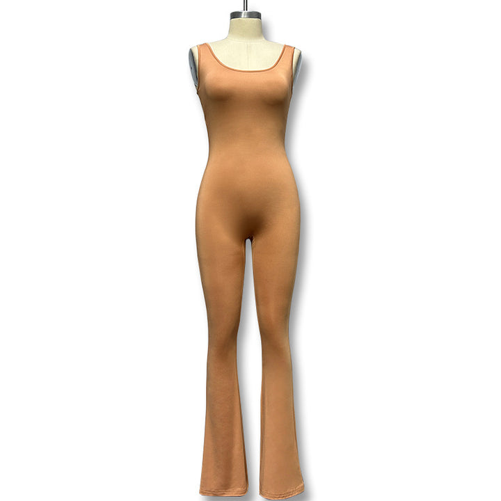 Dame Elegant Jumpsuit med figursyet snit og flared ben Skovae