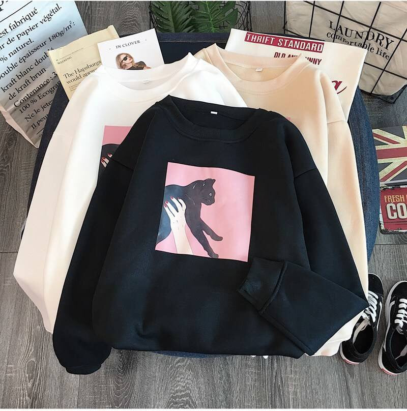 Kvinders casual sweatshirt med kreativt dyredesign Skovae
