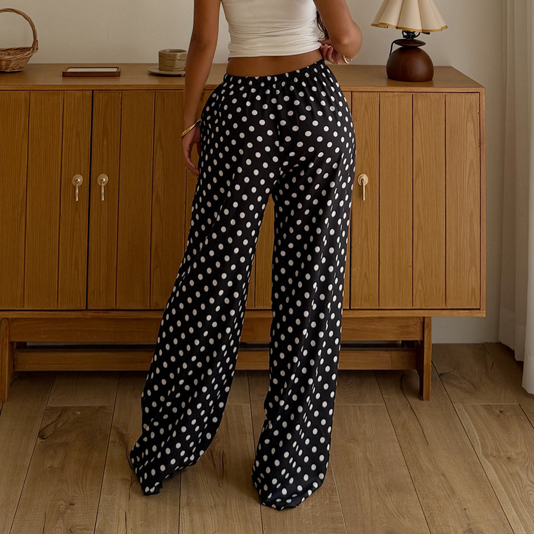 Dame Wide Pants in Polka Dot Design Skovae