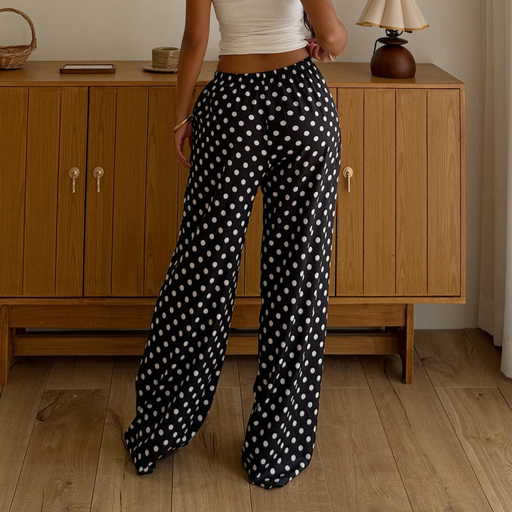 Dame Wide Pants in Polka Dot Design Skovae