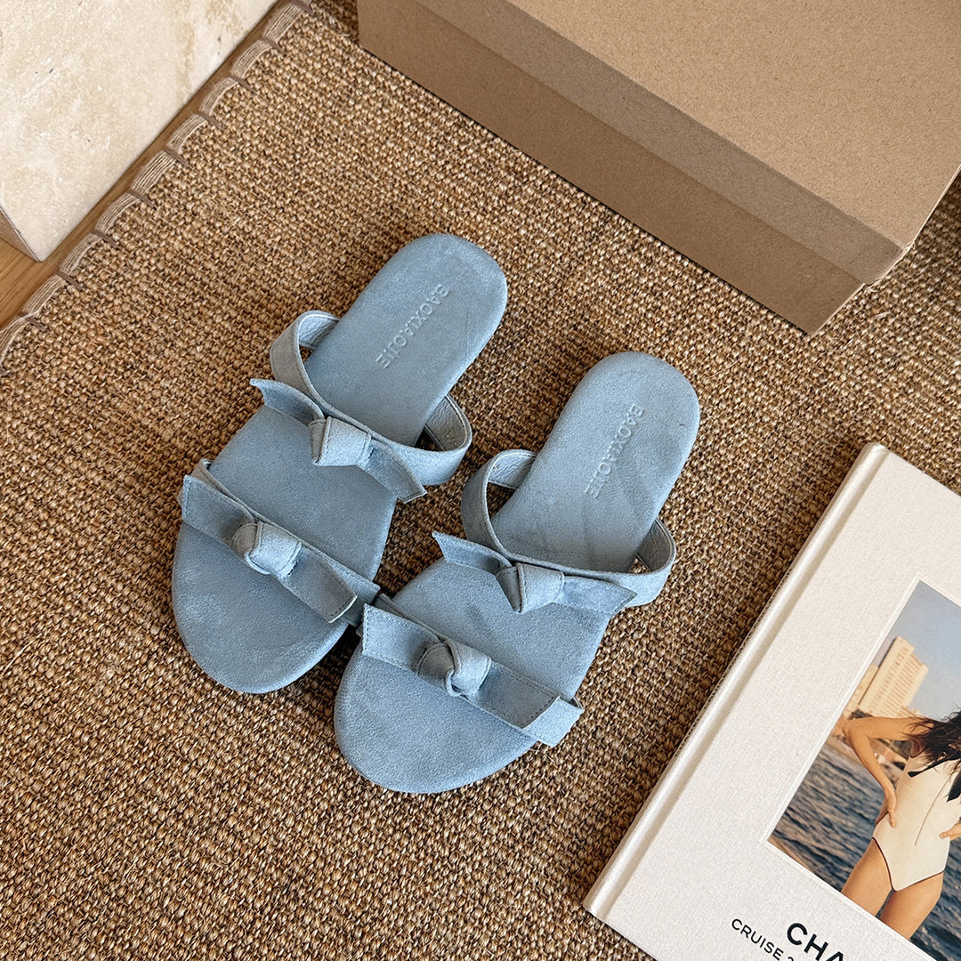 Femme Elegante Knotede Slide Sandaler Stilla