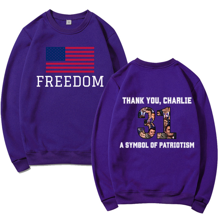 Kvinders sweatshirts med patriotisk tryk og blødt materiale Stilla