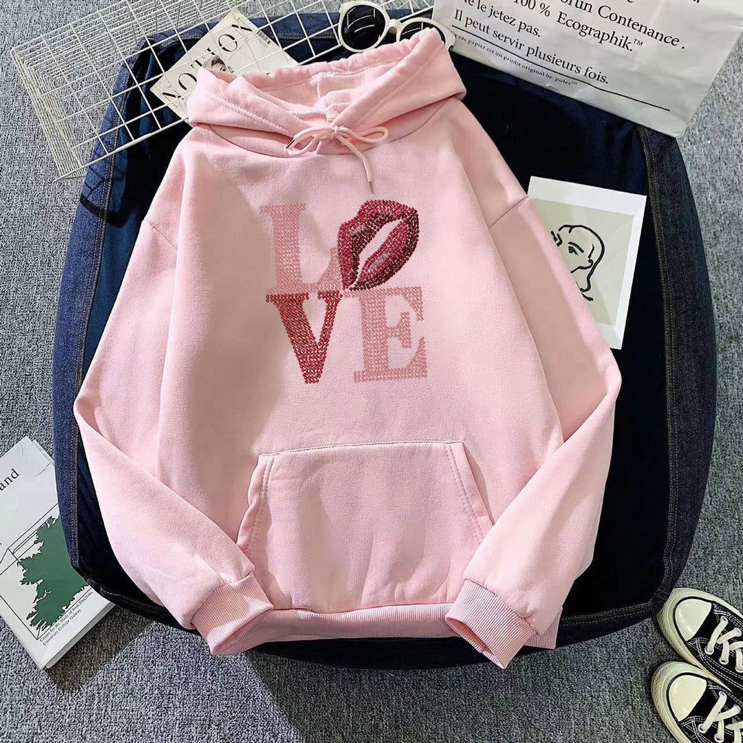 Kvinders hoodie med kreativ læbe-design Skovae