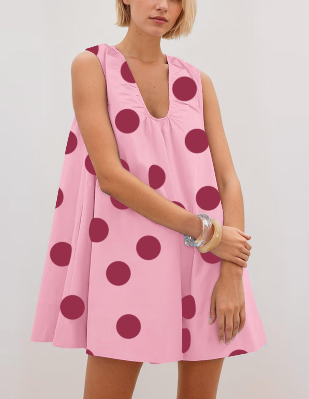 Damer Polka Dot A-linje Kjole Stilla