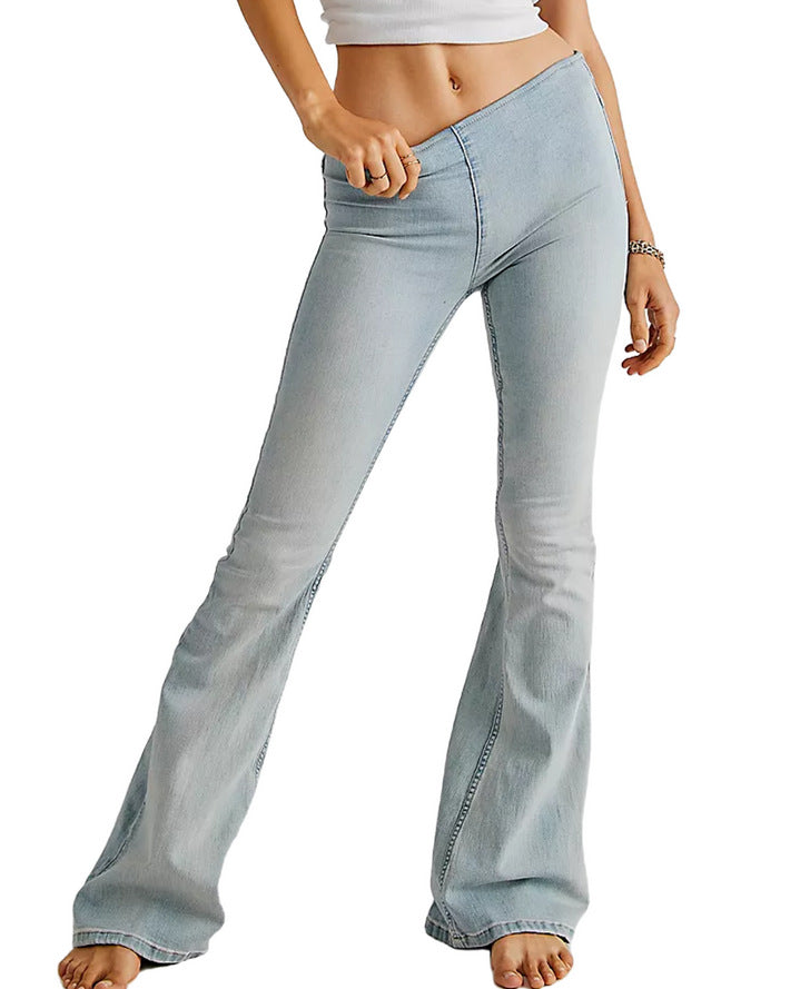 Dame Flared Jeans i Vintage-stil Stilla
