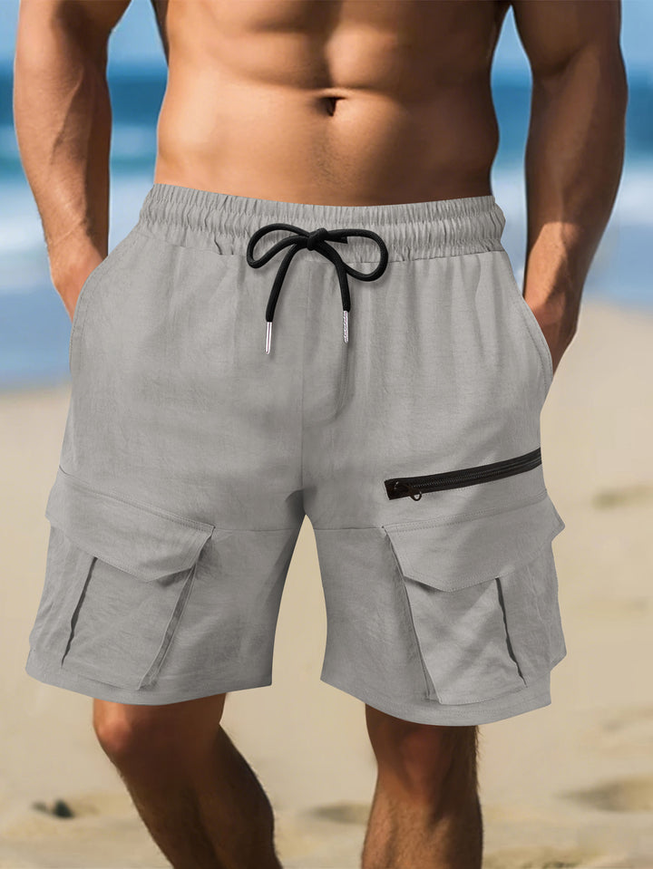Herrer Cargo-shorts med multifunktionelle lommer og elastisk talje Stilla