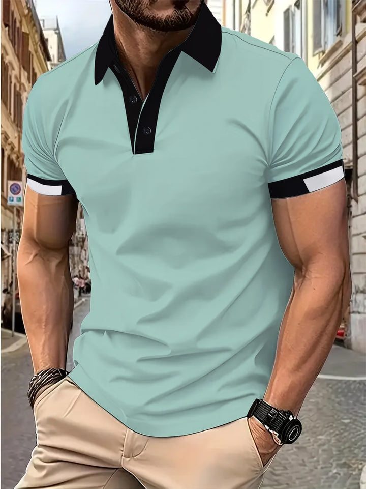 Herrer Poloshirt med kontrastfarver og moderne snit Stilla