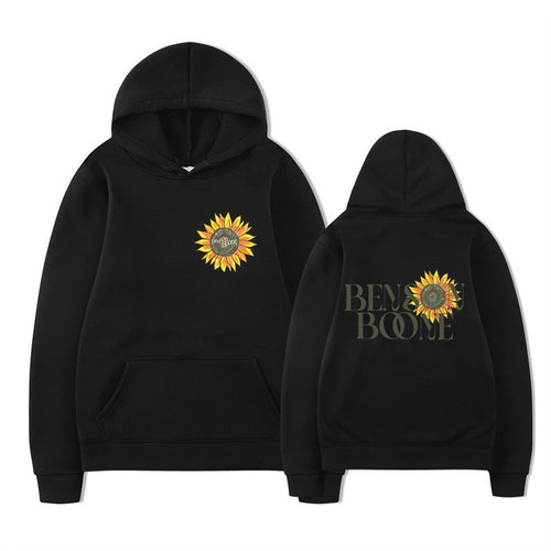 Dame hoodie med blomster grafik design Skovae