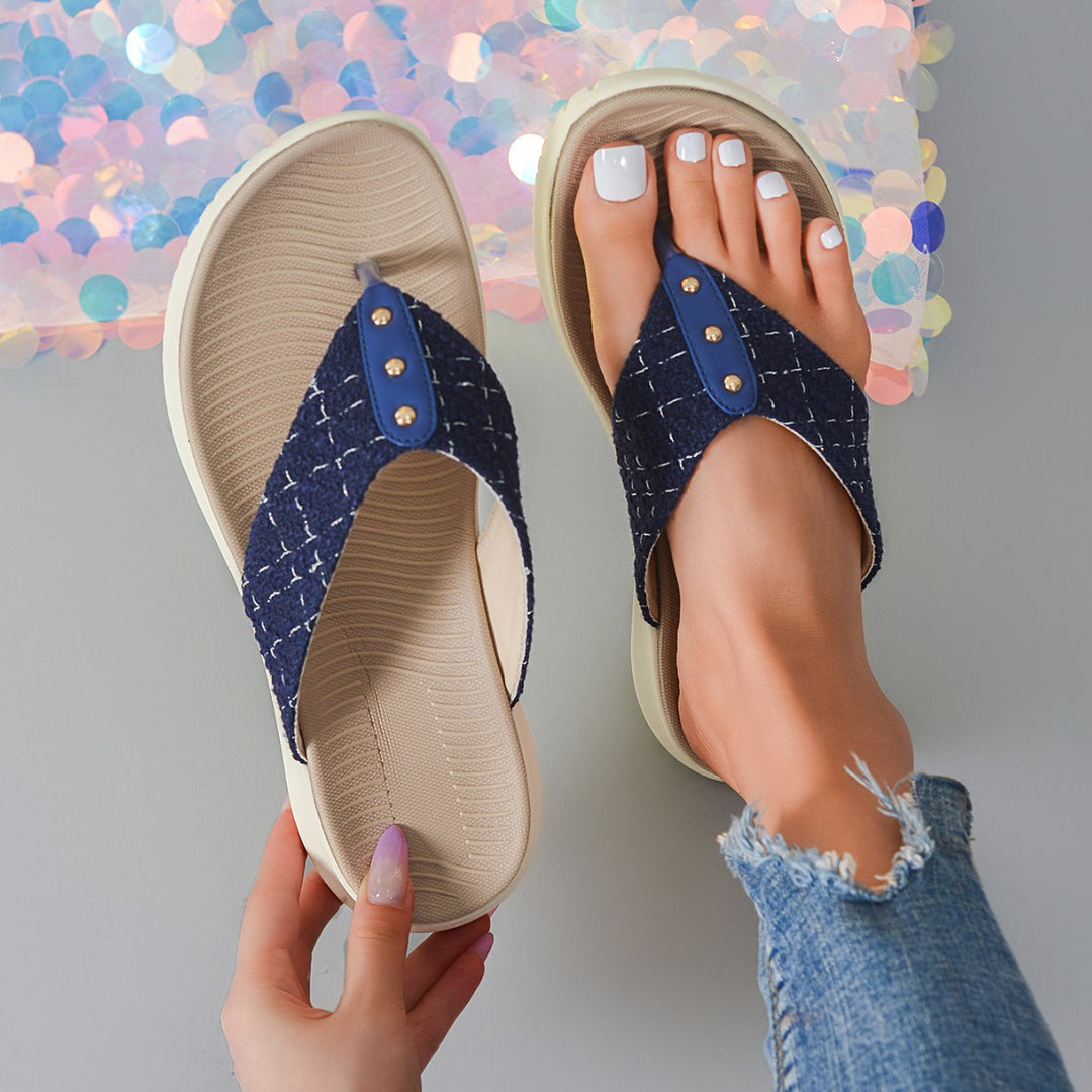 Dame flip flops med mode dekorationer og skridsikre såler Stilla