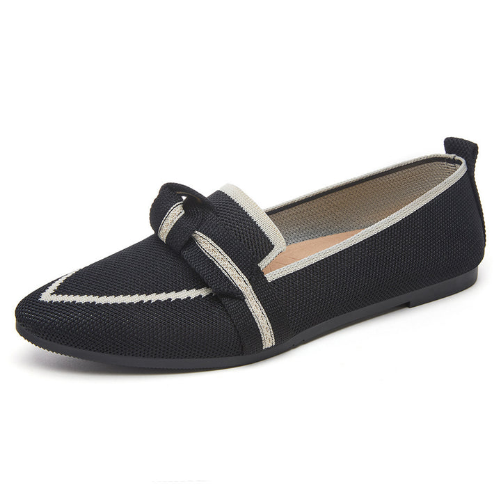 Dame Ballerinas med elegant knudedetalje og åndbart overmateriale Stilla