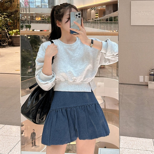 Kvinders afslappede cropped sweater med brede ærmer Stilla