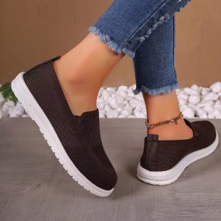 Dame Åndbar Slip-On Sneakers med fleksibelt Strik-Overmateriale Stilla