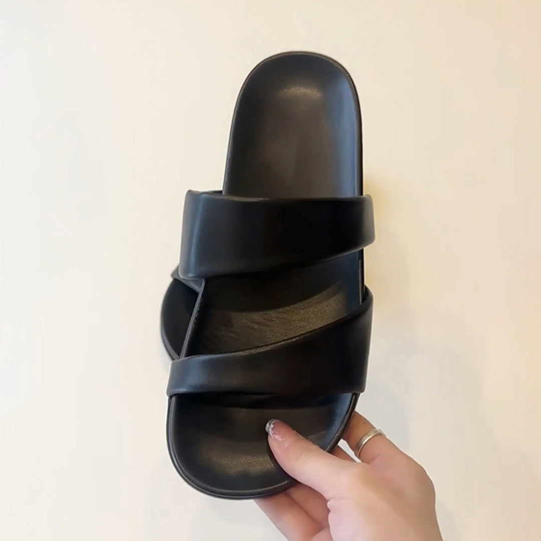 Kvinder samtids Slip-On Slide sandaler med dobbelt bånd design Stilla
