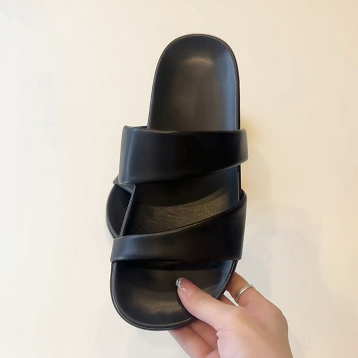 Kvinder samtids Slip-On Slide sandaler med dobbelt bånd design Stilla