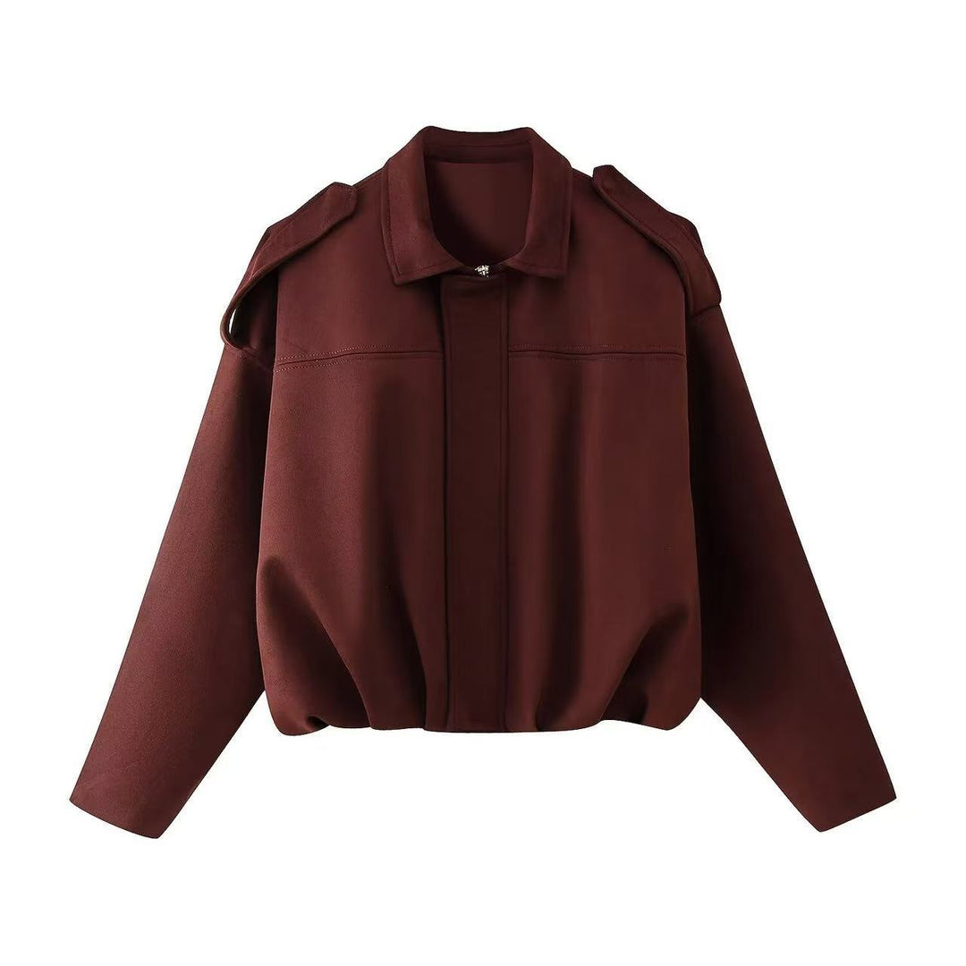 Femme Suede Utility Jakke med strukturerede skuldre Stilla