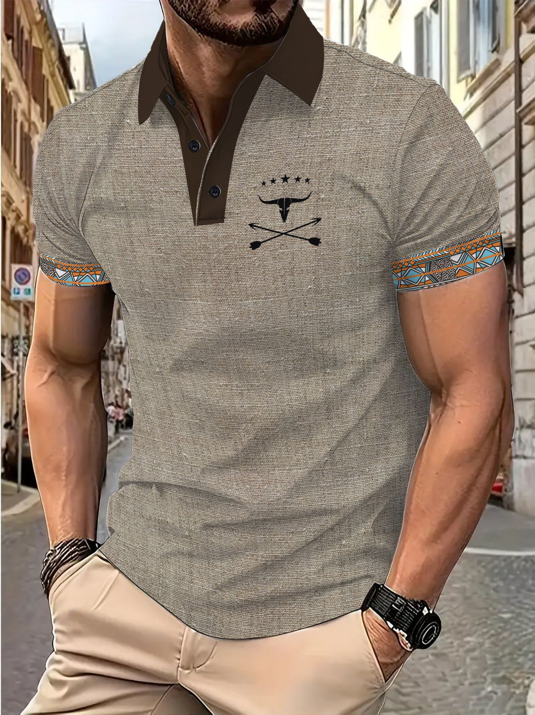 Herrer Poloshirt i moderne, struktureret design med ergonomisk snit Stilla