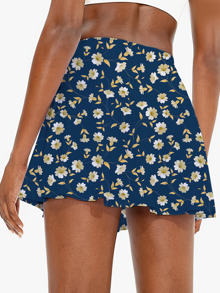Dame Blomstret Mini Nederdel Stilla