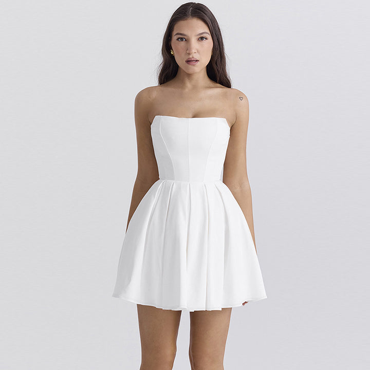 Dame strapless A-linje festkjole Stilla