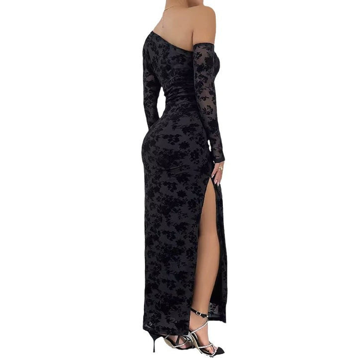 Dame Elegant maxikjole med asymmetrisk snit og blomsterprint Stilla
