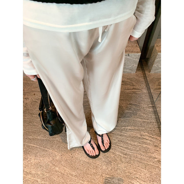 Dame Let Strand-Slide-Sandaler med justerbar ankelrem Stilla