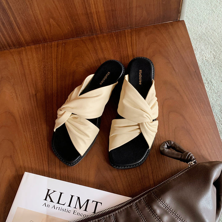 Dame Elegant Knyttede Slide Sandaler Stilla