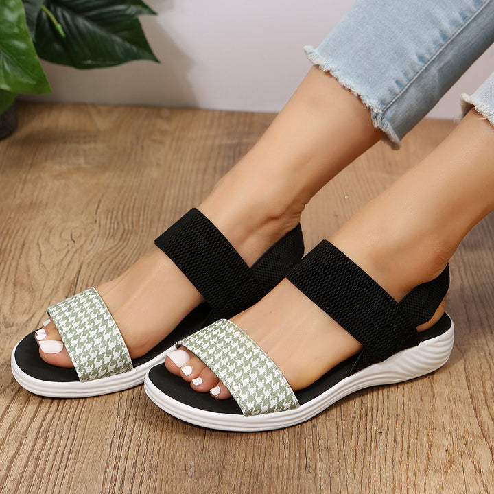 Dame Komfortable Sandaler med elastisk fodbede og stilfuldt mønster Stilla