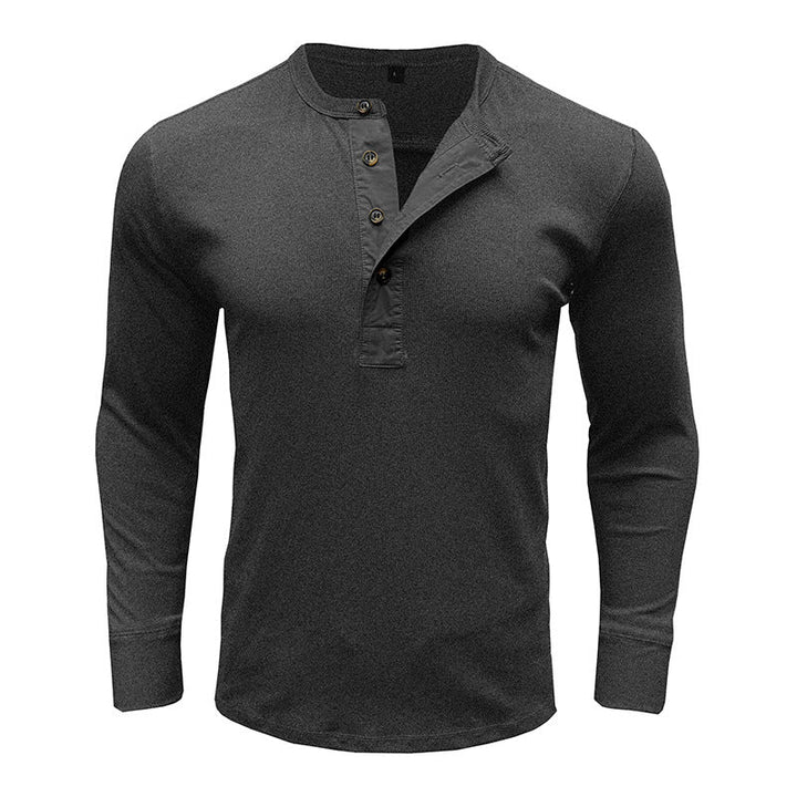 Stilla | Lange ærmer Regular fit bomuldsblanding Henley udskæring afslappet stil