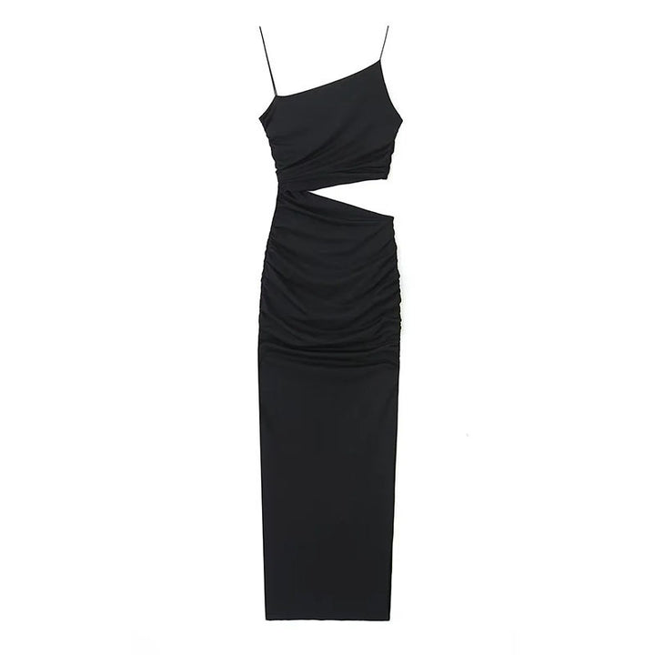 Kvinders elegante cut-out maxi kjole med asymmetrisk design og ruching Stilla