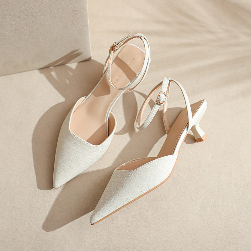 Dame Spids-Tå Hæl Slingbacks med justerbar Ankelsnor Stilla