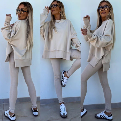Stilla | Casual Løs Sweatshirt Bukser Sæt