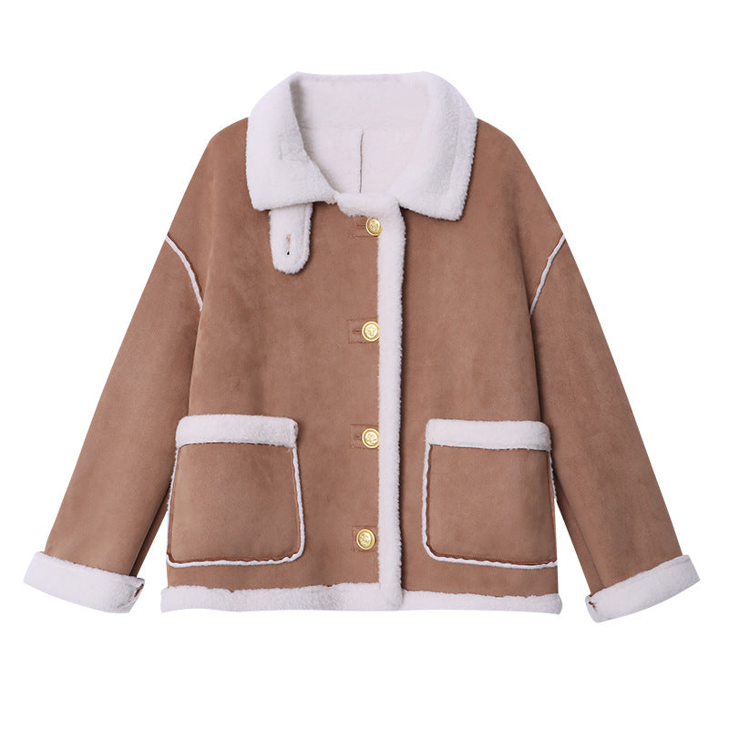 Kvinders oversized teddyjakke med designer-sømme Stilla