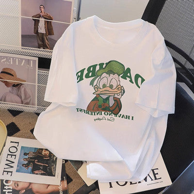 Dame T-shirt med kreativt Donald Duck motiv og afslappet snit Stilla