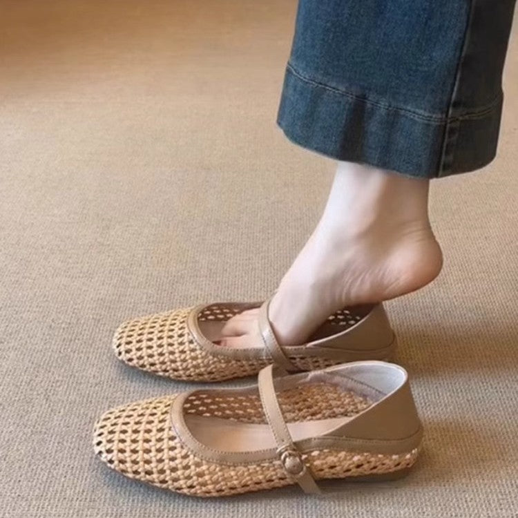 Dame Bekvemme Vevet Mary Jane Flats Stilla