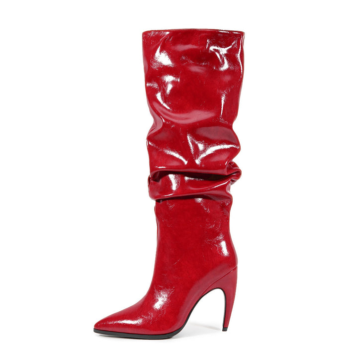 Dame Over-the-Knee Slouchy Stiletto Støvler med glitrende finish Stilla