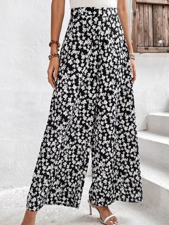 Dame Blomsterprint Løsskåret Culottes Stilla