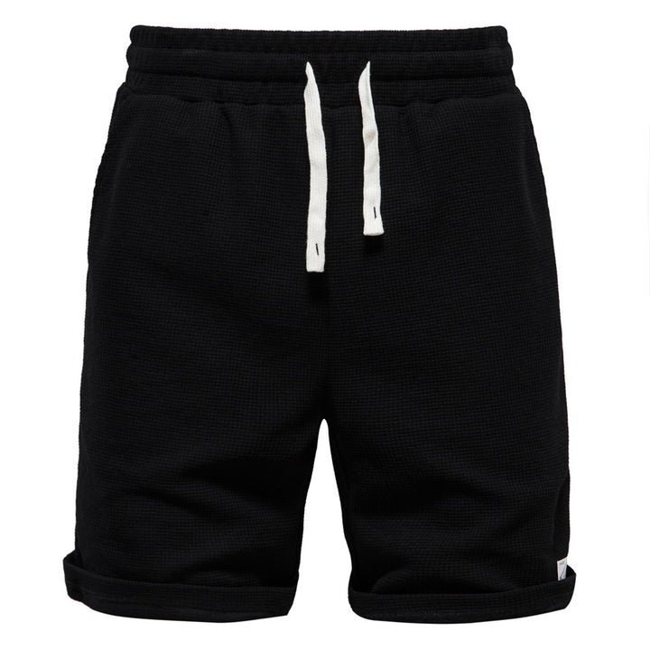 Herrer Sportslige Vaffelstof-Shorts med elastisk Talje og Snøre Stilla