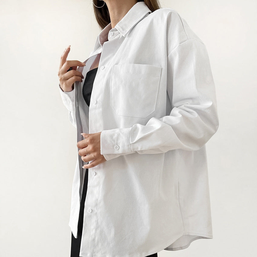 Dame Oversized Skjorte med moderne snit og brystlomme Stilla