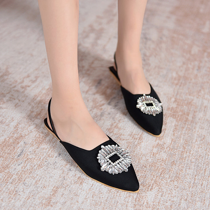 Dame Elegant Slingback-Ballerinaer med glitrende smykkedetalje Stilla