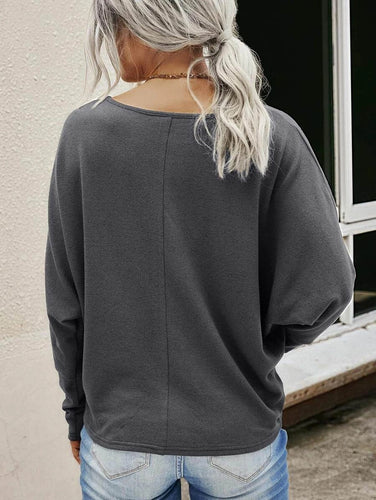 Stilla | Afslappet Langærmet Rund Hals Top Bluse