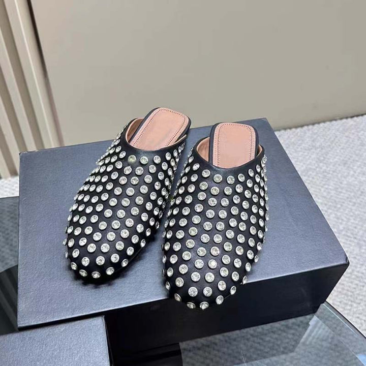Dame med strass dekoreret slide mules Stilla