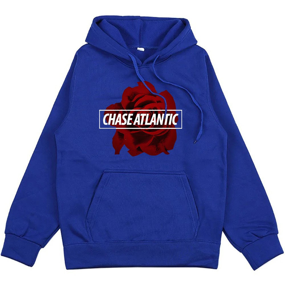 Dame hoodie med romantisk rose design Skovae
