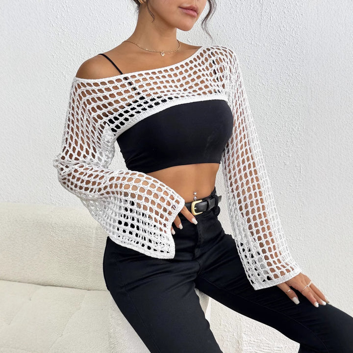 Damer Smart Hæklet Mesh Crop Top Stilla