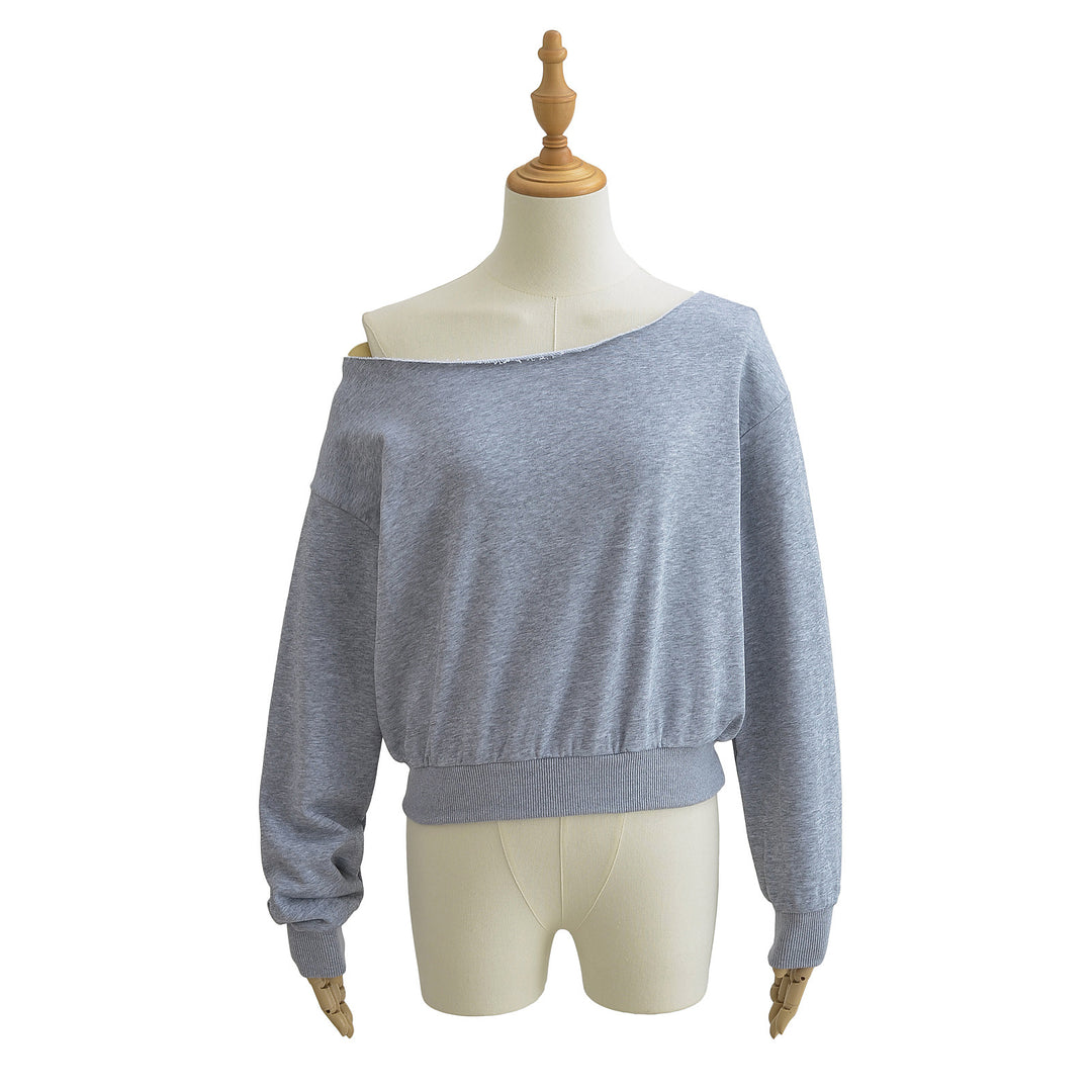 Damer afslappet oversized sweatshirt med bred udskæring og elastisk linning Stilla