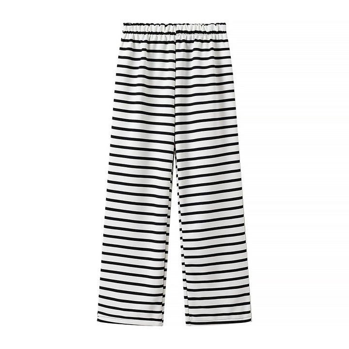 Dame Chic Culotte-bukser med elastisk bund og moderigtigt stribemønster Stilla